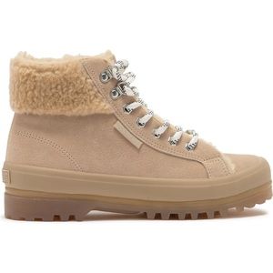 Superga Alpina Sue Faux Tan Beige Shearling Boot